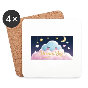 Dream Big - Untersetzer (4er-Set) - Weiß - Vorne