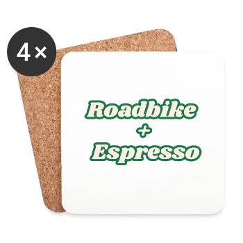 Roadbike + Espresso - Untersetzer (4er-Set) - Weiß - Vorne