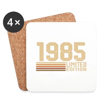 Jahrgang 1985 Geburtstag - Geschenk 1985 Jahrgang 1985 - Untersetzer (4er-Set) - Weiß - Vorne