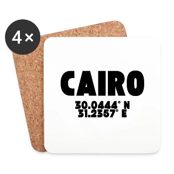 Cairo - Design mit Koordinaten - Untersetzer (4er-Set) - Weiß - Vorne