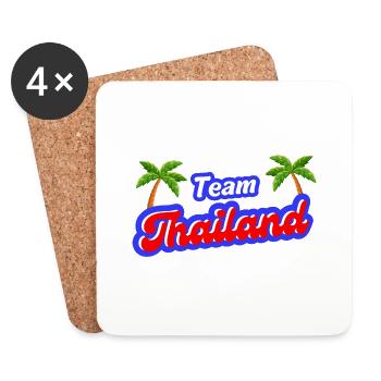 Maillot de l’équipe de Thaïlande – Parfait pour les fans de Thaïlande - Dessous de verre (lot de 4) - blanc - Devant