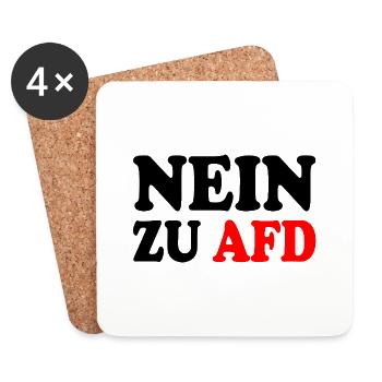 Nein zu afd - Untersetzer (4er-Set) - Weiß - Vorne