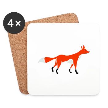 Fox Red Fox Wild Animal Clever Forest Inhabitants - Coasters (set of 4) - white - Front