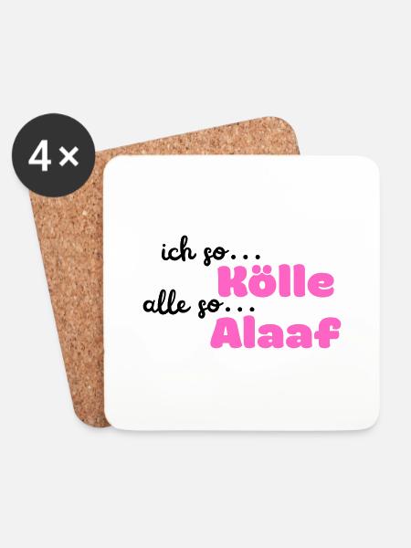 Kölle Alaaf - Untersetzer (4er-Set) - Weiß