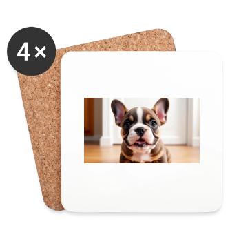 French Bulldog Welpe verspielt mit schönen Augen - Untersetzer (4er-Set) - Weiß - Vorne