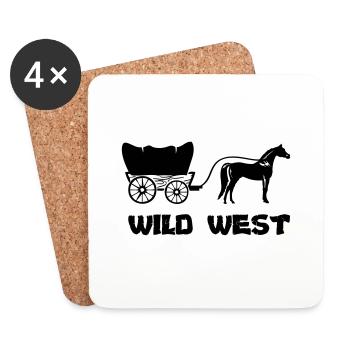 Western Carriage Wild West - Coasters (set of 4) - white - Front