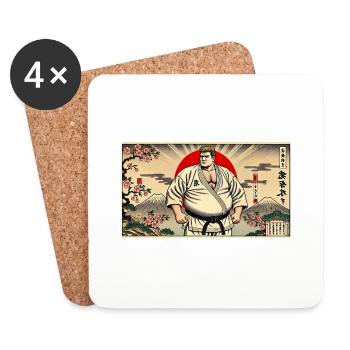 Karate MEISTER - Untersetzer (4er-Set) - Weiß - Vorne