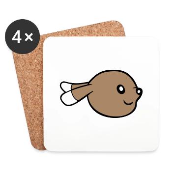 Hase Gesicht guckt seitlich Profil Seitenansicht - Untersetzer (4er-Set) - Weiß - Vorne