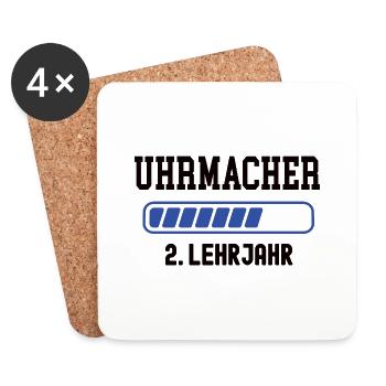 Ausbildung Uhrmacher 2. Lehrjahr Uhrmacherei Lehre - Untersetzer (4er-Set) - Weiß - Vorne