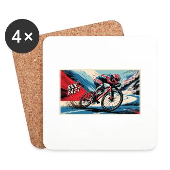 Fahrrad - Untersetzer (4er-Set) - Weiß - Vorne