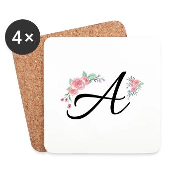 Letter to flowers - Coasters (set of 4) - white - Front
