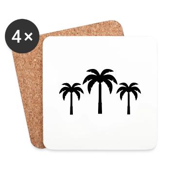 Palm trees - Coasters (set of 4) - white - Front