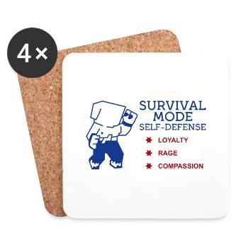 Survival Mode Self-Defense - Coasters (set of 4) - white - Front