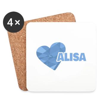 Geschenk für Alisa - Untersetzer (4er-Set) - Weiß - Vorne