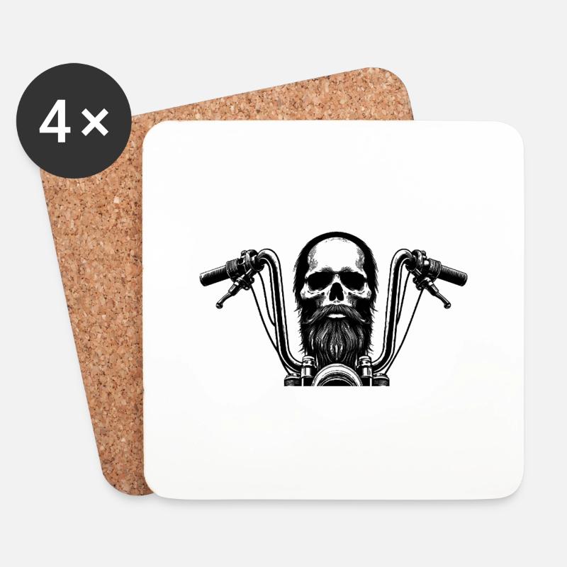 Apehanger Skull Rider - Untersetzer (4er-Set) - Weiß