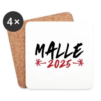 Malle 2025 Palme - Mallorca Urlaub - Untersetzer (4er-Set) - Weiß - Vorne