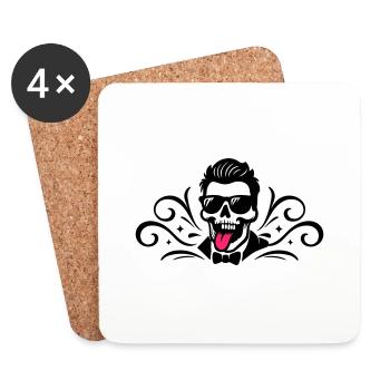 Skull Groom Jga - Coasters (set of 4) - white - Front