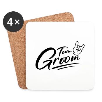 Groom Team Groom Bachelor - Coasters (set of 4) - white - Front