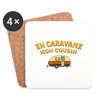 En caravane, Mon cousin - Dessous de verre (lot de 4) - blanc - Devant