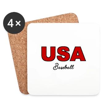 USA Baseball - États-Unis d’Amérique - Amérique - Dessous de verre (lot de 4) - blanc - Devant