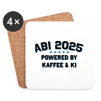 Abi 2025 - powered by Kaffee & KI - Untersetzer (4er-Set) - Weiß - Vorne