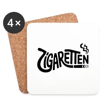 Cigarettes - German Memes - Coasters (set of 4) - white - Front