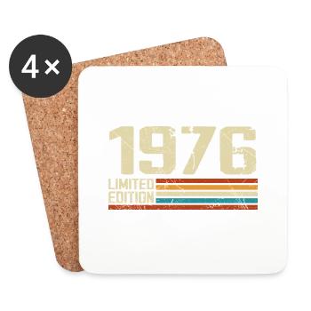 Vintage 1976 Retro Birthday - Born in 1976 - Coasters (set of 4) - white - Front