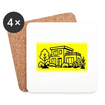 Maison Villa Propriété - Dessous de verre (lot de 4) - blanc - Devant