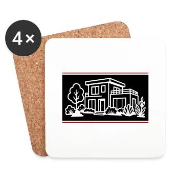 House Villa Property - Coasters (set of 4) - white - Front