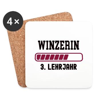 Ausbildung Winzerin 3. Lehrjahr Winzer Lehre - Untersetzer (4er-Set) - Weiß - Vorne