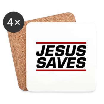 Jésus sauve un verset biblique - Dessous de verre (lot de 4) - blanc - Devant