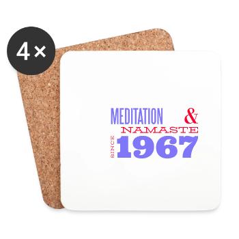 Namaste - Meditating Since 1967 - 58 Years of Zen - Coasters (set of 4) - white - Front