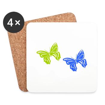 Papillon 2 - Dessous de verre (lot de 4) - blanc - Devant