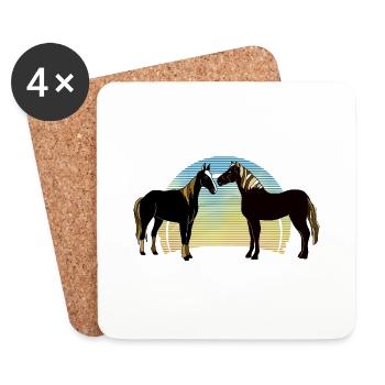Horses - Coasters (set of 4) - white - Front