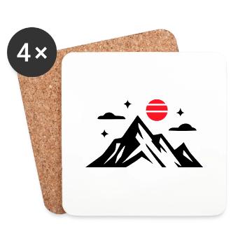 Mountains icon - Coasters (set of 4) - white - Front