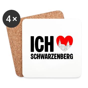 Schwarzenberg Ich liebe meine Stadt - Untersetzer (4er-Set) - Weiß - Vorne