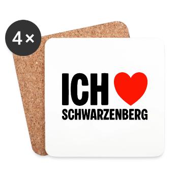 Schwarzenberg Ich liebe meine Stadt - Untersetzer (4er-Set) - Weiß - Vorne