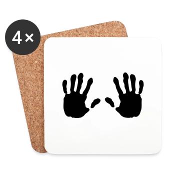 haende, Hand - Untersetzer (4er-Set) - Weiß - Vorne