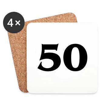 Zahl 50 - Coasters (set of 4) - white - Front