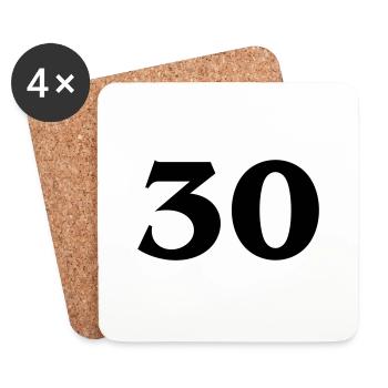 Zahl 30 - Coasters (set of 4) - white - Front