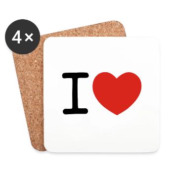 I heart ... - Untersetzer (4er-Set) - Weiß - Vorne
