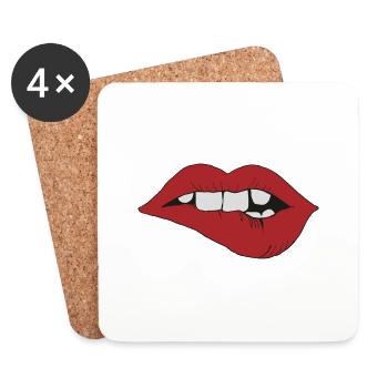 LIPPENBEISSER - Untersetzer (4er-Set) - Weiß - Vorne