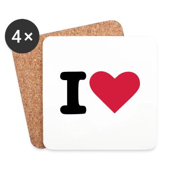 i love - Untersetzer (4er-Set) - Weiß - Vorne