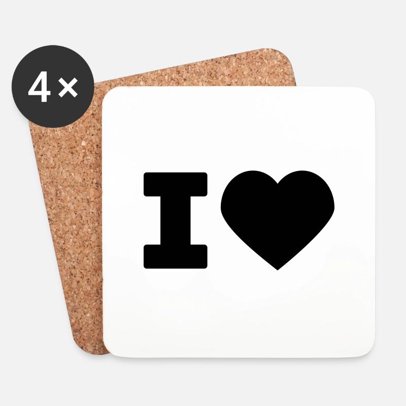 i love - Untersetzer (4er-Set) - Weiß