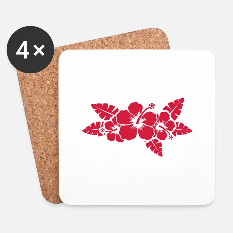 hawaiian flower - Untersetzer (4er-Set) - Weiß