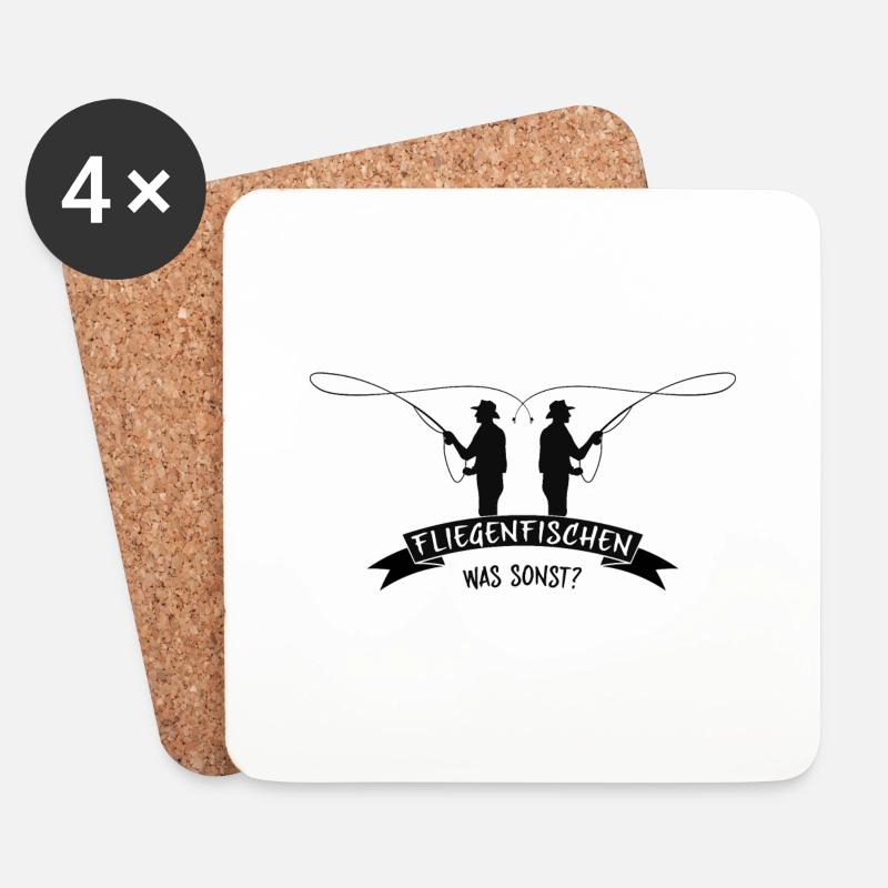 fliegenfischen - Untersetzer (4er-Set) - Weiß