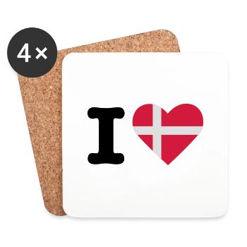 I love Danmark - Coasters (set of 4) - white - Front