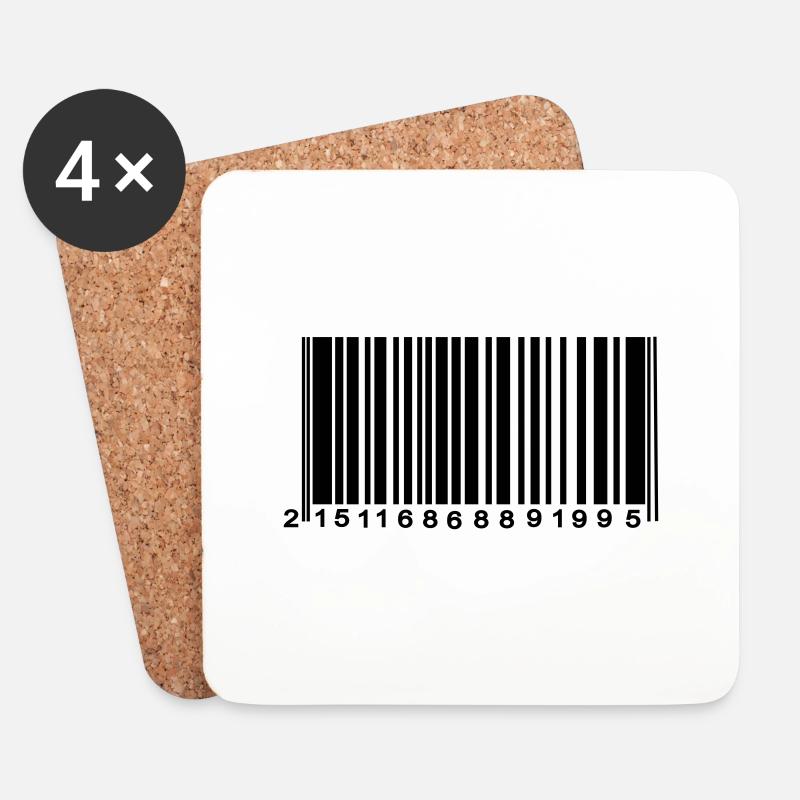Barcode verschlüsselt - Untersetzer (4er-Set) - Weiß