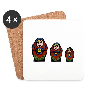matryoshka - Coasters (set of 4) - white - Front