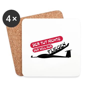 nur fliegen - Untersetzer (4er-Set) - Weiß - Vorne